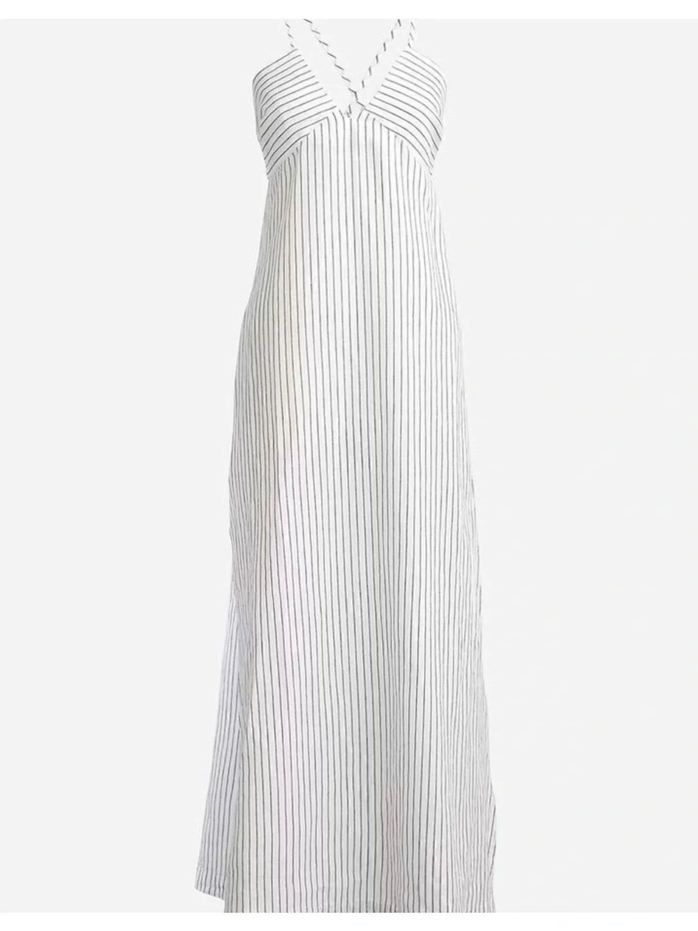 J. Crew Striped White and Blue Maxi Dress with Spaghetti Straps